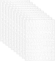 Vista 8 de 10 hojas de calcomanías de letras de vinilo negro, 1200 piezas de calcomanías autoadhesivas de números y alfabeto, números de buzón para letreros