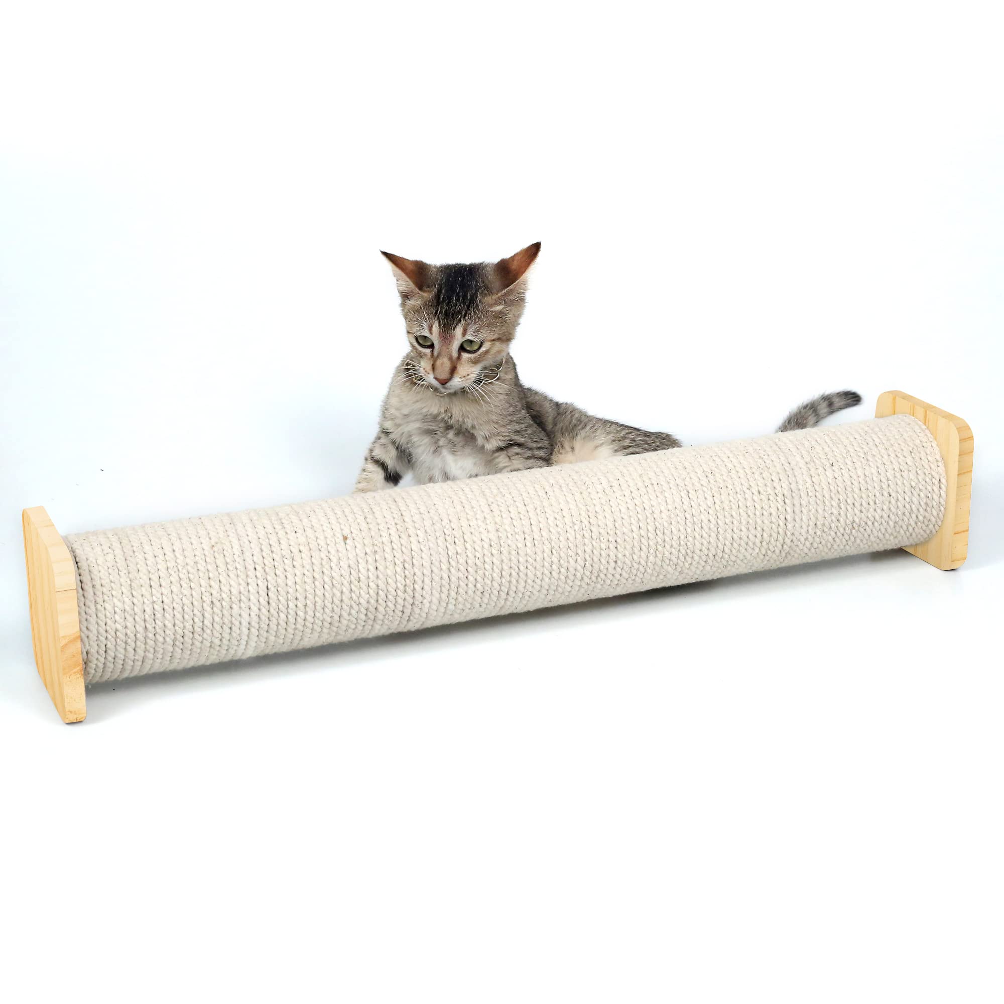 WildStyle Pets Wooden cat Scratching Post, Cat Scratcher, Horizontal Floor cat Scratching Post Square Cap, cat Scratch Pole, Modern cat Furniture, Cotton (23 Inches) (B09VGRWF5M) Amazon Price History, Amazon Price Tracker