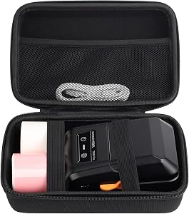 SUPVAN T50M Series Nylon Hard Protective Travel Case, Waterproof Shockproof Scratch Resistant Carrying Case for Label Maker and Tapes, External Hard Drive, Cord, Tape Measure, Screwdriver