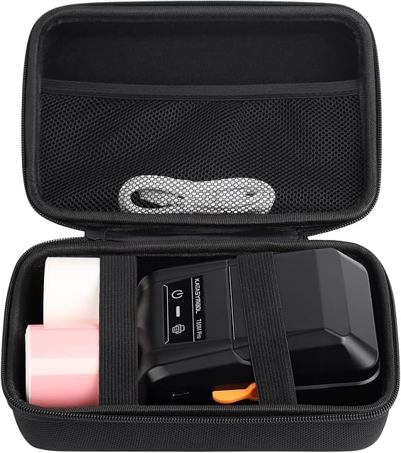 SUPVAN T50M Series Nylon Hard Protective Travel Case, Waterproof Shockproof Scratch Resistant Carrying Case for Label Maker and Tapes, External Hard Drive, Cord, Tape Measure, Screwdriver