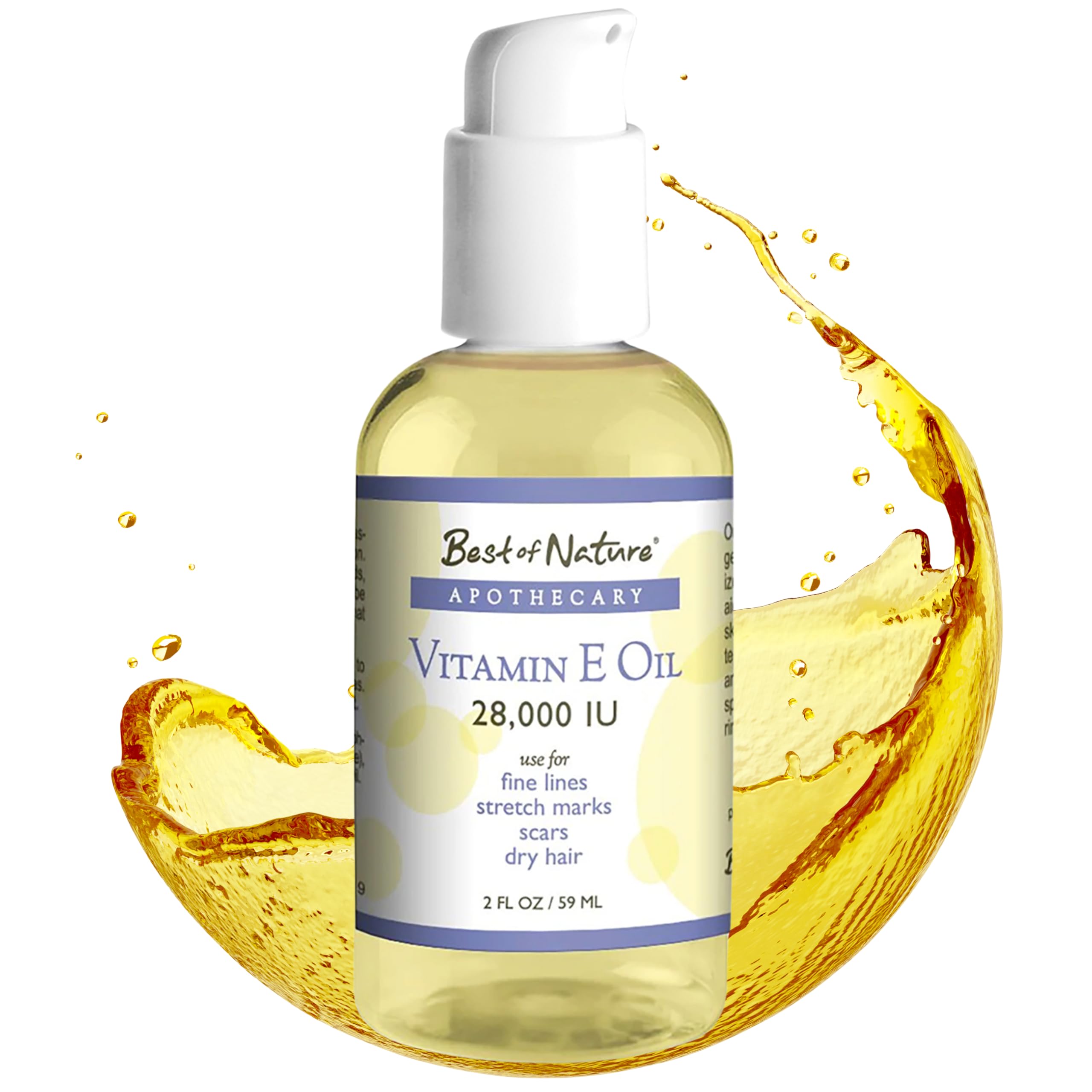Amazon.com : Best of Nature Vitamin E Oil 28,000 IU, Unscented Moisturizer  with Fractioned Coconut - Damage Repair Formula for Hair, Skin, Face, &  Hands : Health & Household