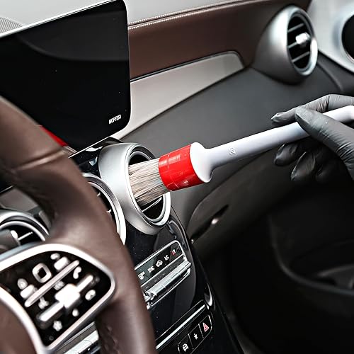 Miniatura 7 de ALL4DETAIL Soporte para cepillos de detalles, soporte multifuncional para montaje en pared, para detallar el automóvil, 12 agujeros, cepillos para