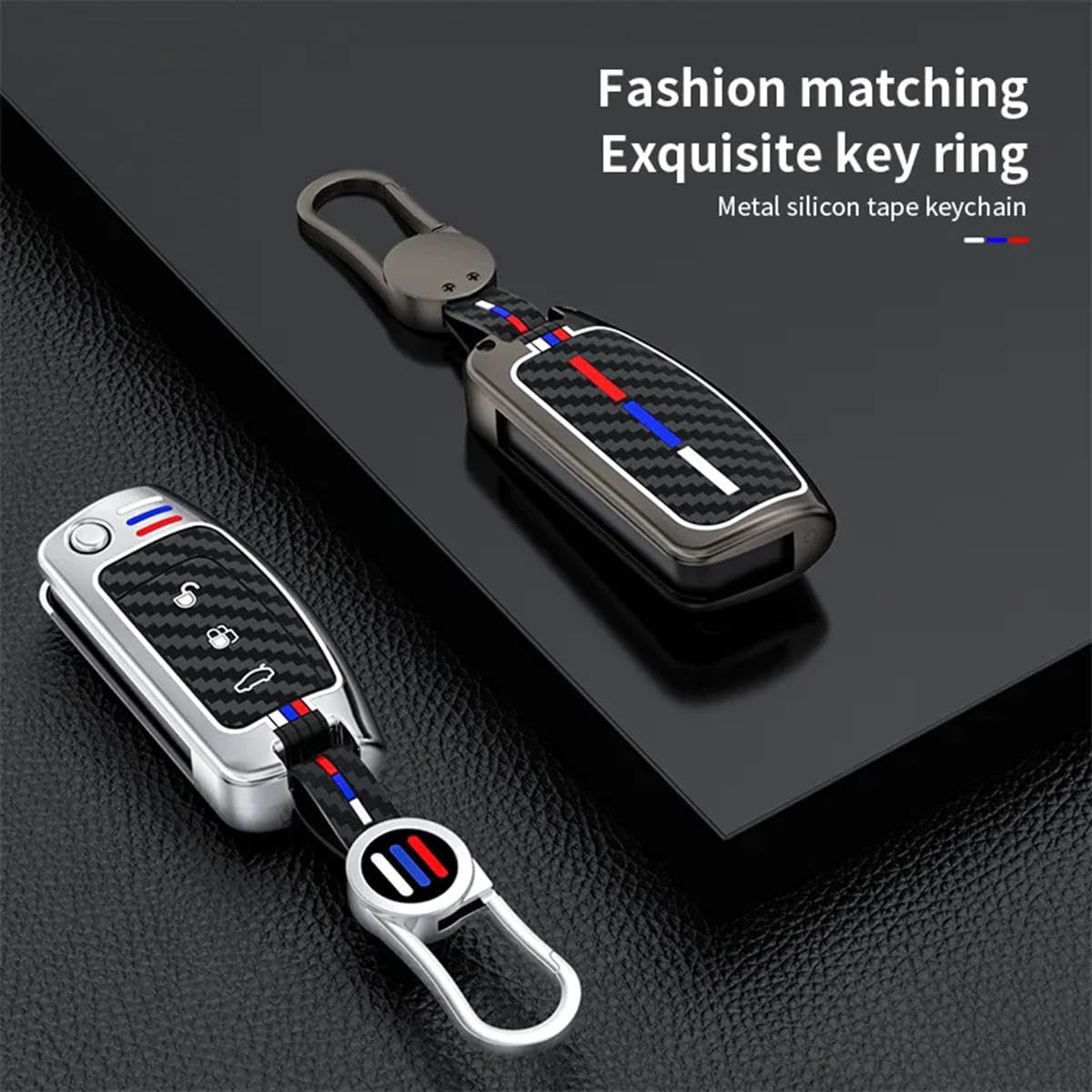 HATHWAY Compatible con Ford Fiesta 2008-2013, Cubierta de Control Remoto de Coche, Soporte Protector de Llave Inteligente Remoto, Funda para Llave de Coche con Llavero, Accesorios para Coche