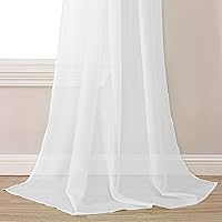 Vista 4 de DONREN Bufanda de ventana de 144 pulgadas de largo para fiesta, cenefa suave y semitransparente de lujo para boda (1 panel, blanco)