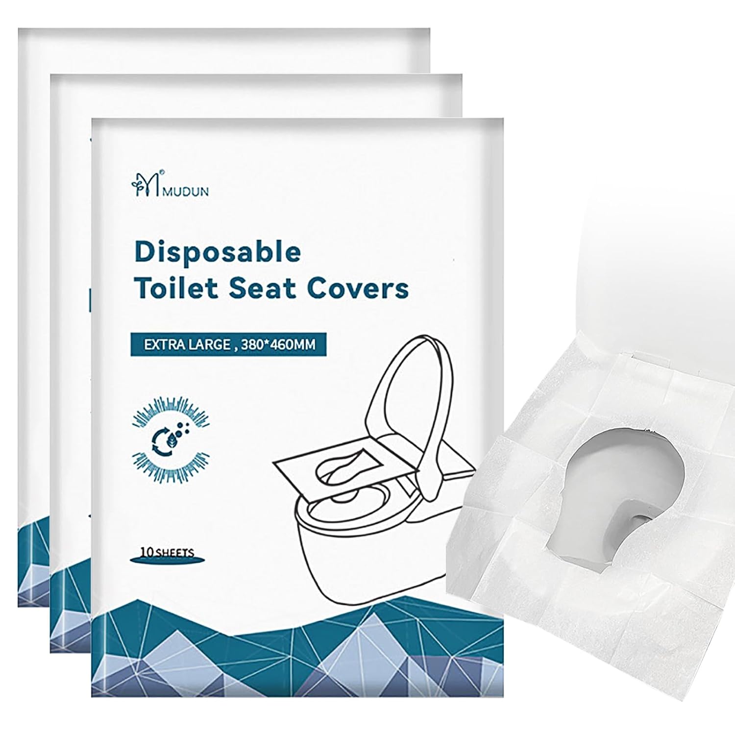 KMZ 30PCS Flushable Paper Toilet Seat Covers Portable Disposable Toilet