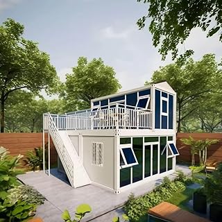 S.E.Q Double Story Fully Equipped prefab Expandable Container House 20ft, Luxury Home Stairs Included 4-6 Rooms 1 Kitchen,1 Bathroom Free Bed Set