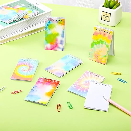 Miniatura 4 de 24 mini blocs de notas en espiral de teñido anudado, cuaderno pequeño de teñido anudado, cuaderno de bolsillo de bobina divertido, recuerdos de