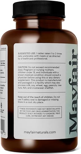 Miniatura 5 de Mayfair Naturals Complejo beta sitosterol, 500 mg, de origen vegetal, 90 tabletas, suplemento de apoyo integral