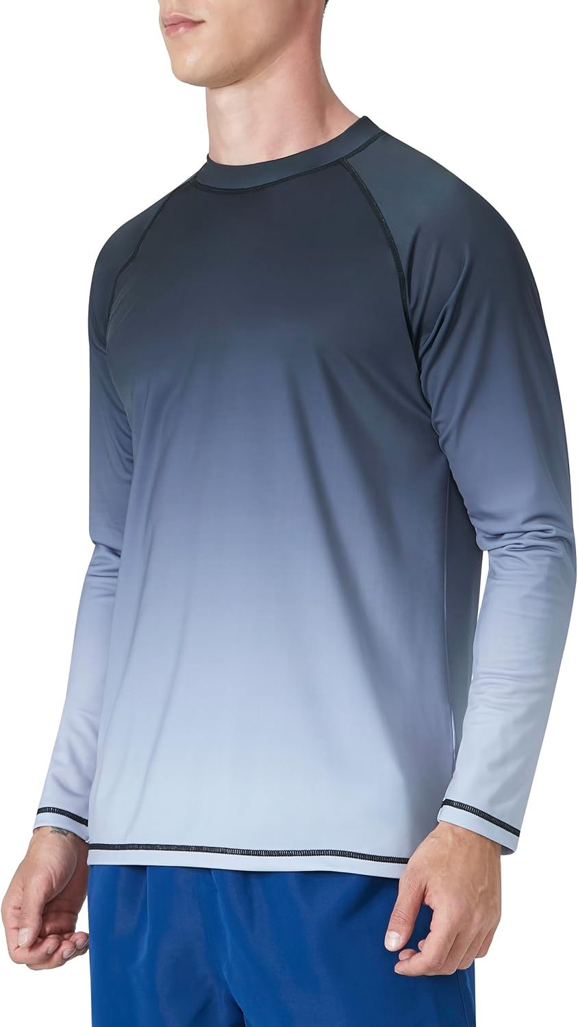 KPSUN Mens Swim Shirts UPF 50+ Rash Guard Long Sleeve Sun UV Protection Beach Shirts Quick Dry Fishing T-Shirt - Image 2