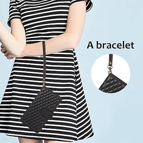 Miniatura 4 de Asuwish Funda compatible con iPhone 15 Plus de 6.7 pulgadas, protector de pantalla de vidrio templado, tarjetero con cremallera, funda para teléfono