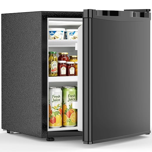 Electactic 1.6 Cu.ft Mini Fridge – Compact Reversible Door Refrigerator with Adjustable Thermostat, Ultra-Quiet Operation, Ideal for Office, Dorm, Bedroom, Apartment (Black)