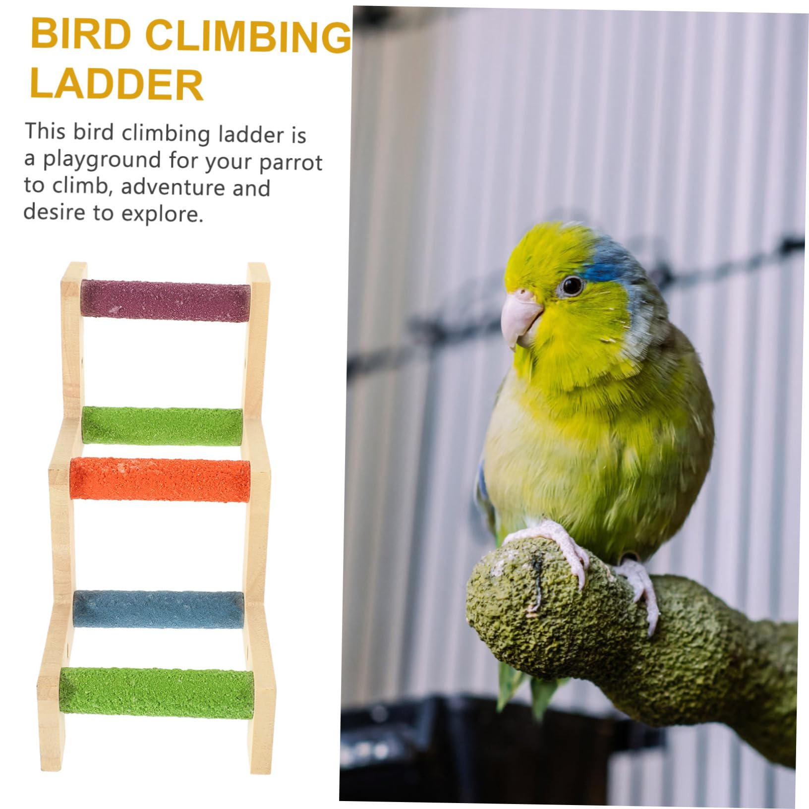 BESPORTBLE Wooden Bird Ladder for Cockatiels Parrot Training Ladder Grinding Platform