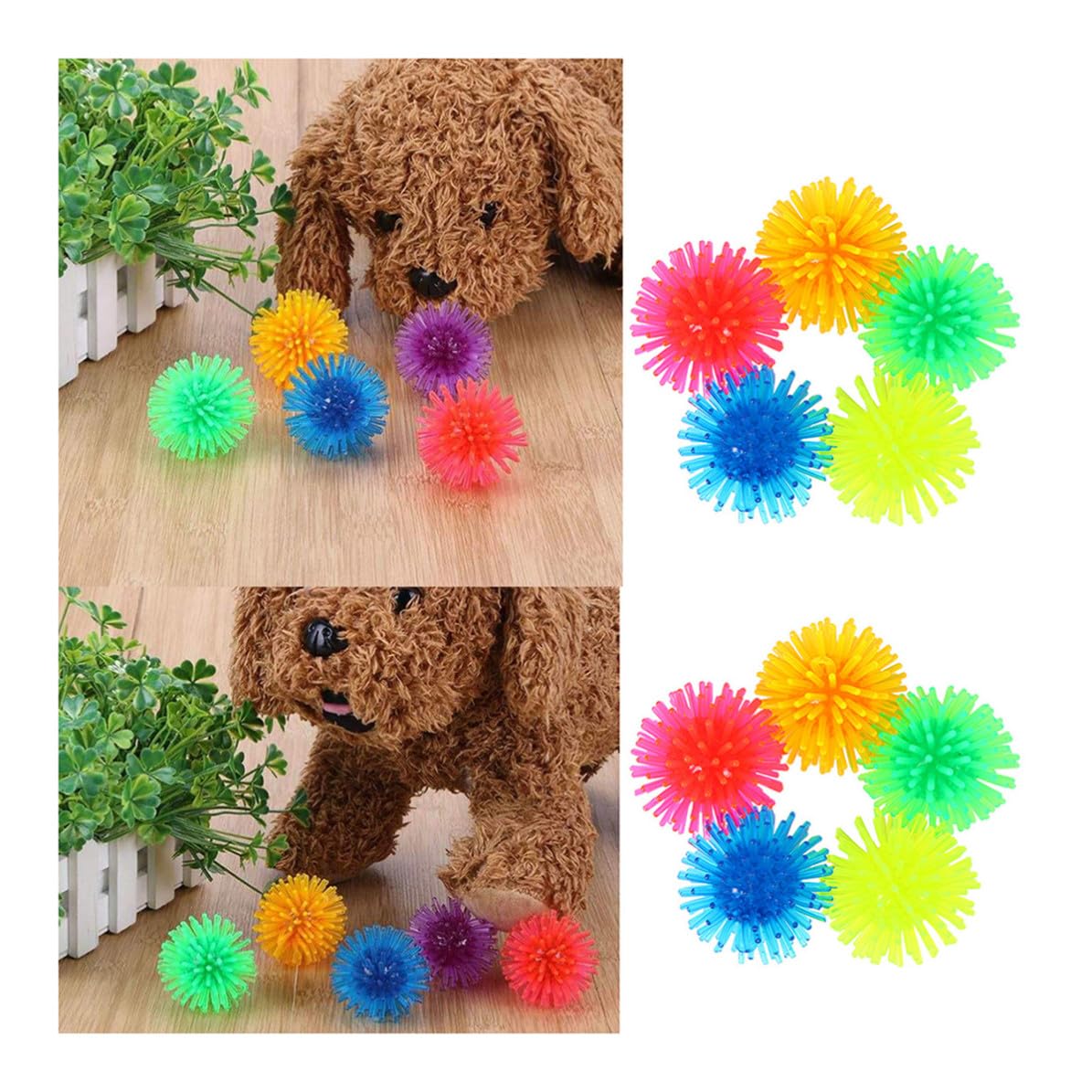 Balones de TPR para gatos NUOBESTY pack de 10 pelotas de 5 cm de colores aleatorios