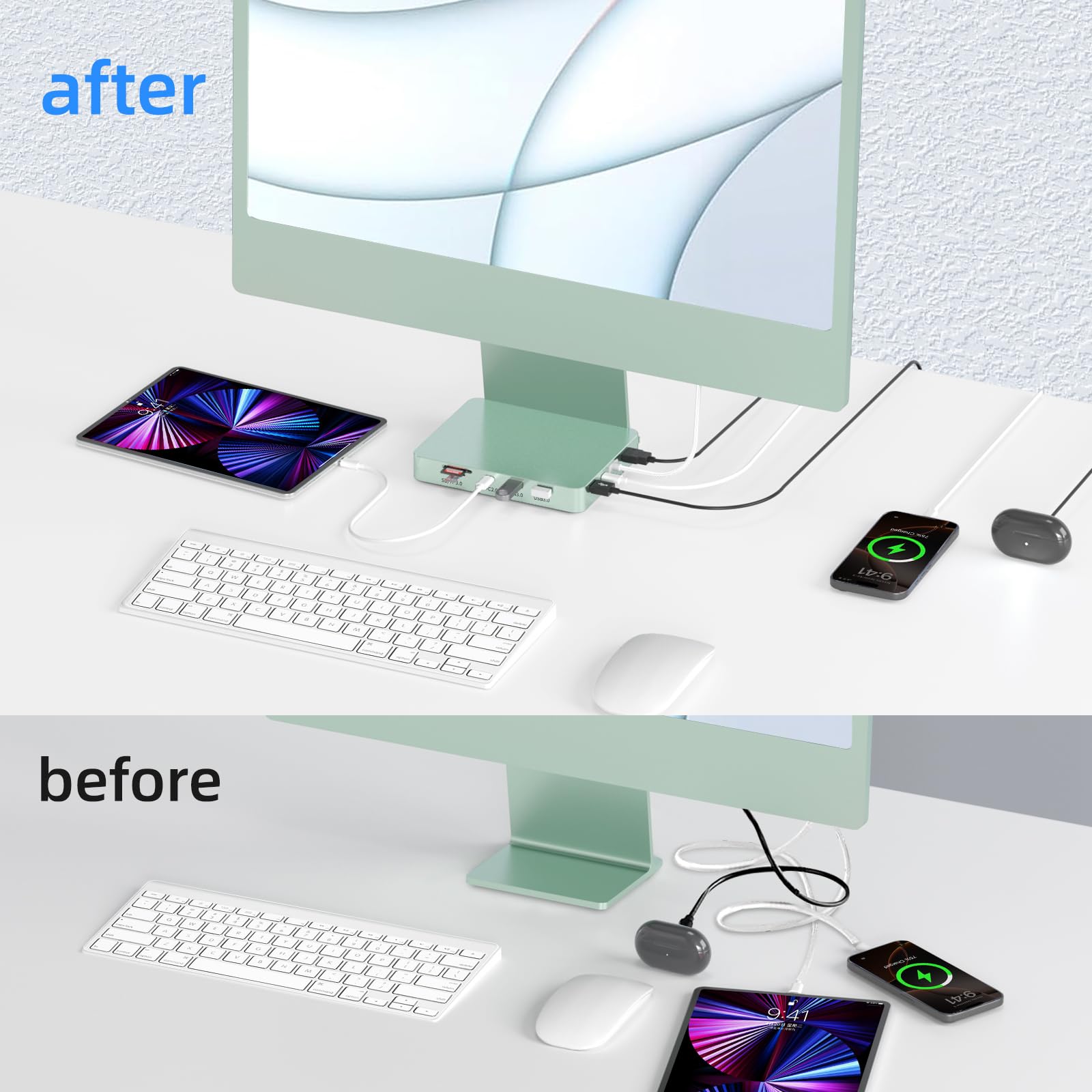 Amazon | USB Cハブ iMac 24インチ 2021/2023/2024用 8イン1 iMac USB