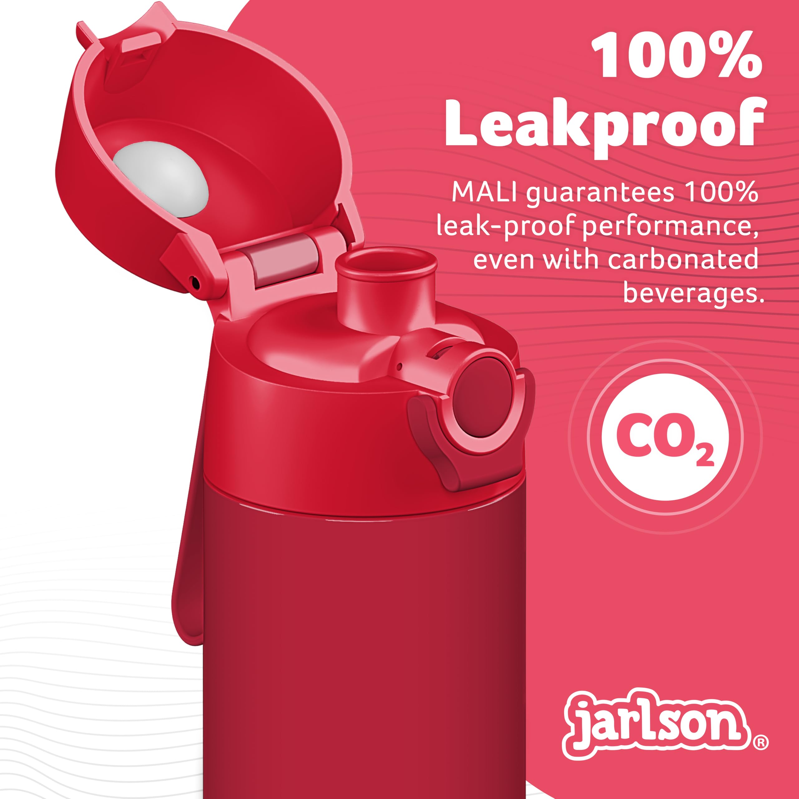 Jarlson® Borraccia Bambini Acciaio Inox MALI, Bottiglia Termica, Senza BPA, Bottiglia Acqua, Termos, Thermos - 500ml - Rosso