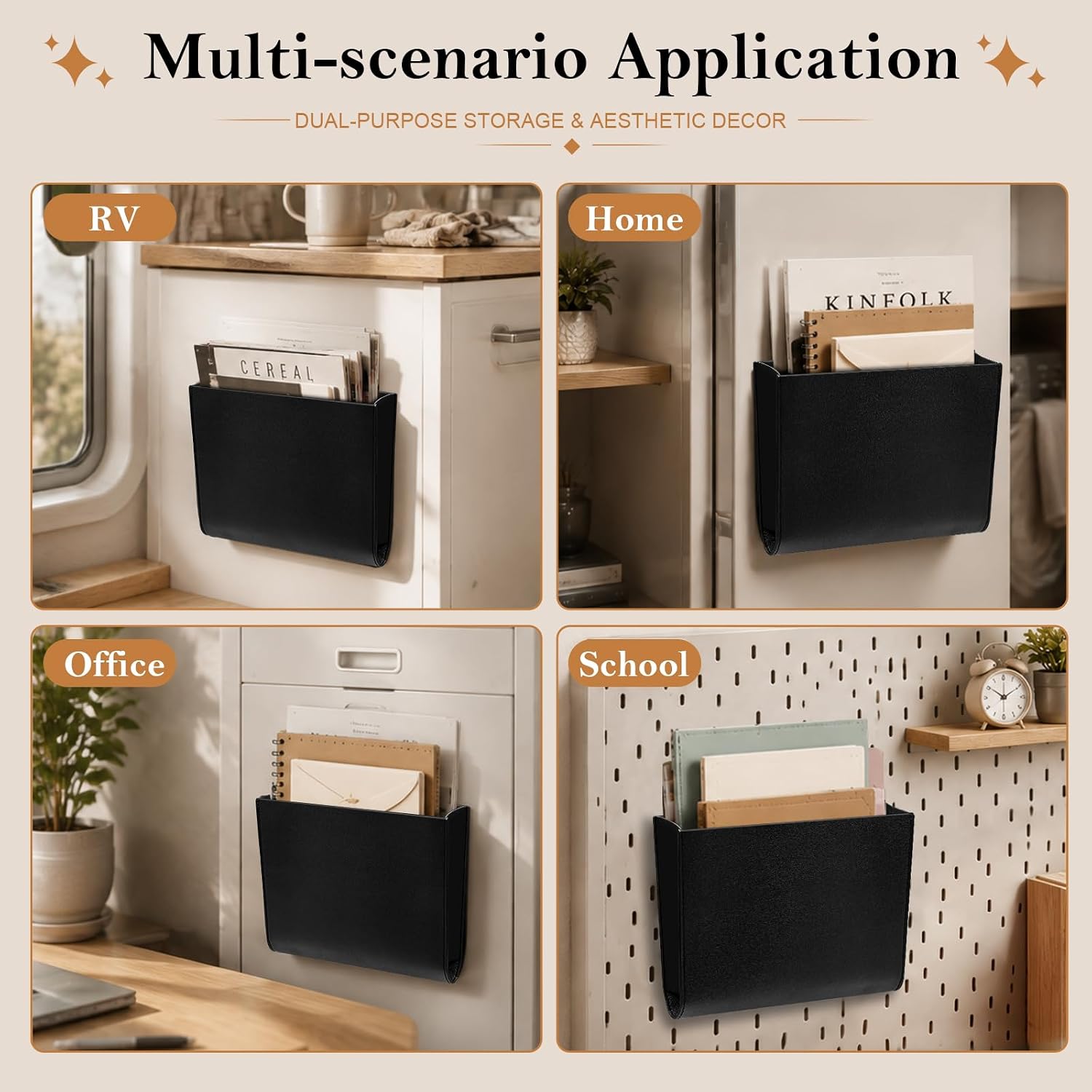 Magnetic File Holder Magnetic Magazine Holder for Refrigerator Paper Holder Wall File Organizer Mail Organizer Wall File Pocket for Letters Planners Office