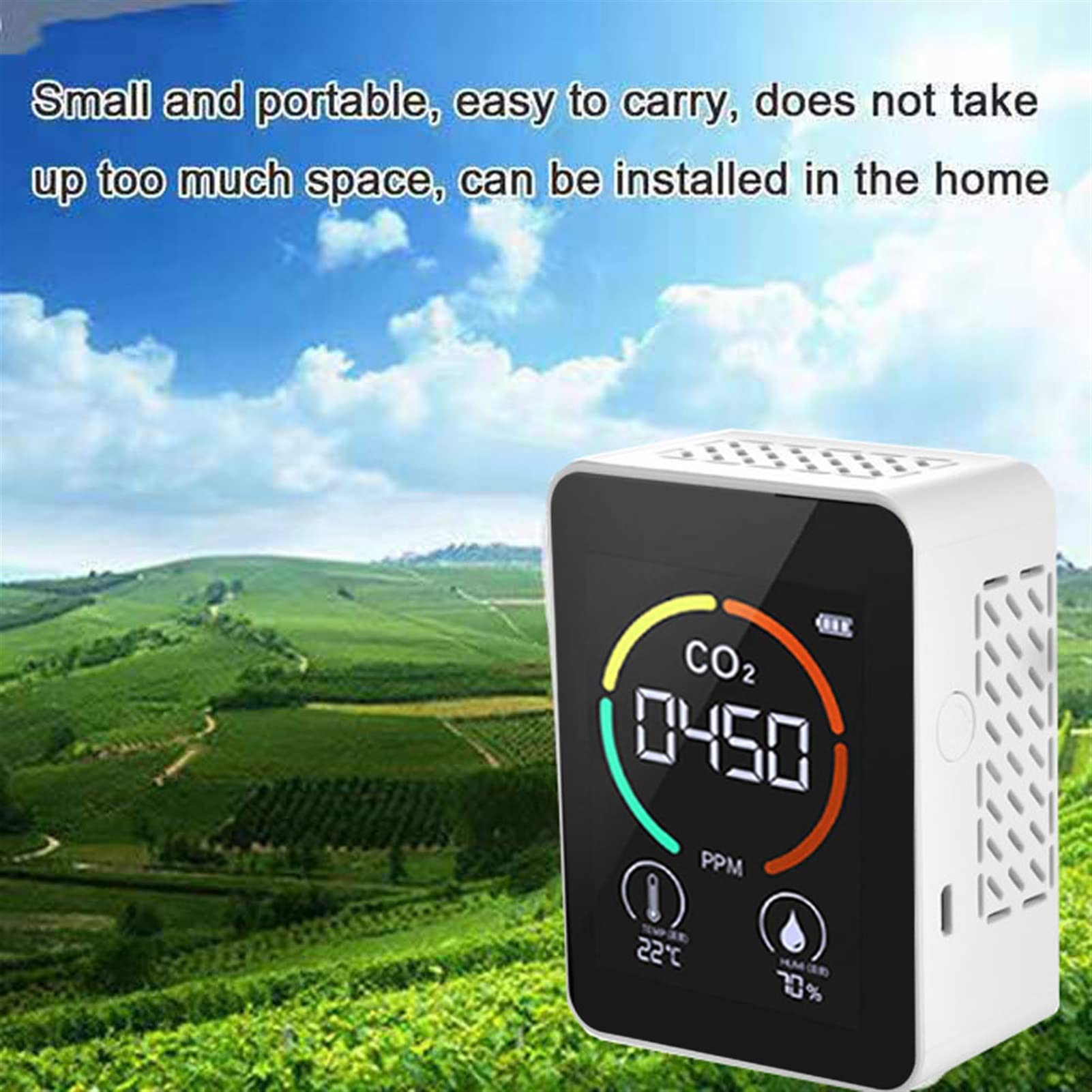 Tester ObciążEnia Akumulatora, 6w1 / 5w1 CO2 Tester Miernik dwutlenku węgla Jakość powietrza Jakość powietrza Detector monitor z akumulatorem co2 Detector,Szerszy Zakres Testowania(Black 5in1)