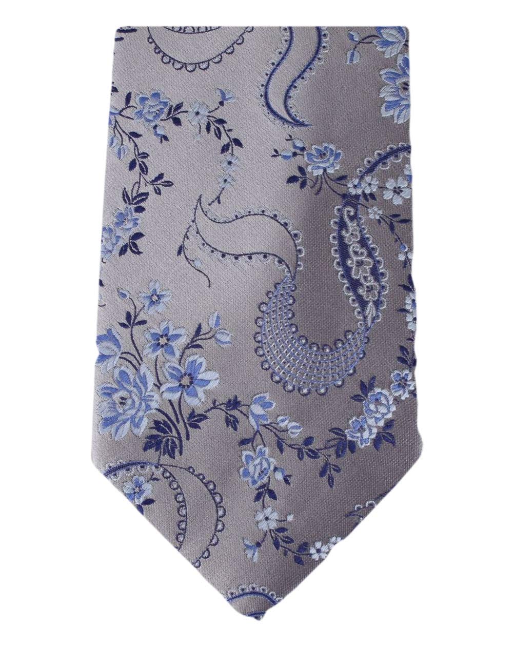 David Van Hagen Men's Dark Grey Floral Tie - Grey