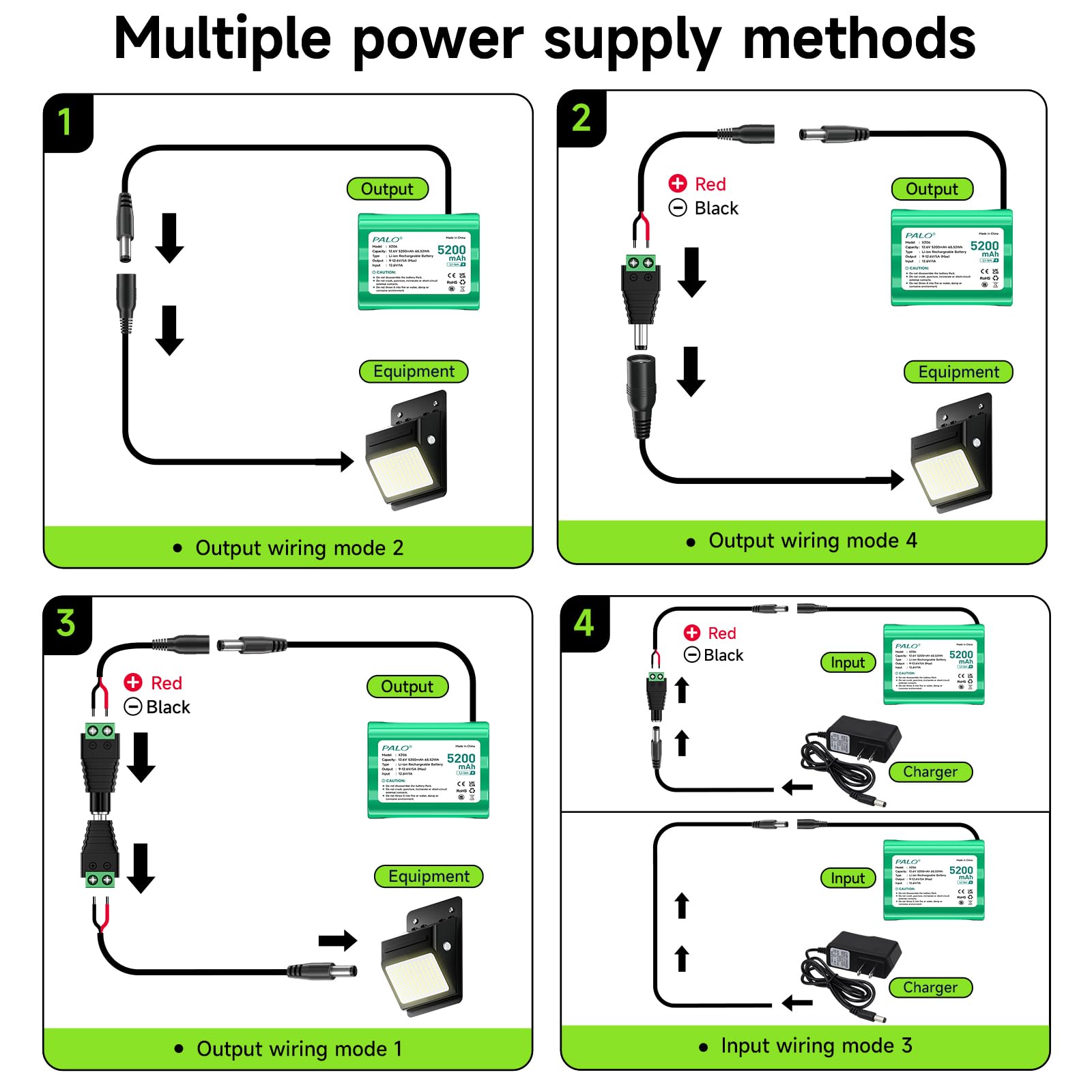 Akumulator litowy 12,6 V DC 5200 mAh nadaje się do urządzeń 12 V, używany do paneli słonecznych, taśm świetlnych LED, odtwarzaczy MP3, routerów, przenośnych płyt DVD, dronów, świateł
