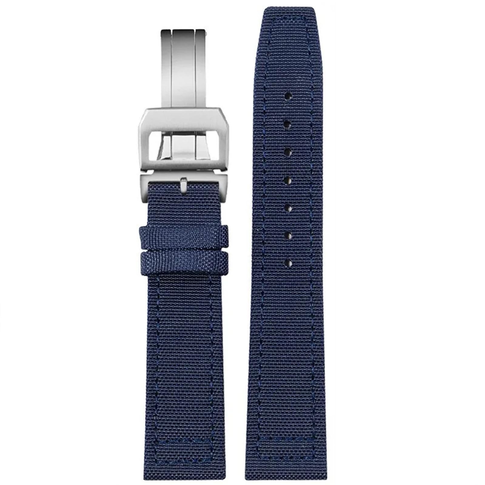 20mm 21mm 22mm Nylon Canvas Cinturino per IWC PILOT Portogallo PORTOFINO Cinturino in Tessuto Fibbia Pieghevole Cintura in Pelle di Vacchetta
