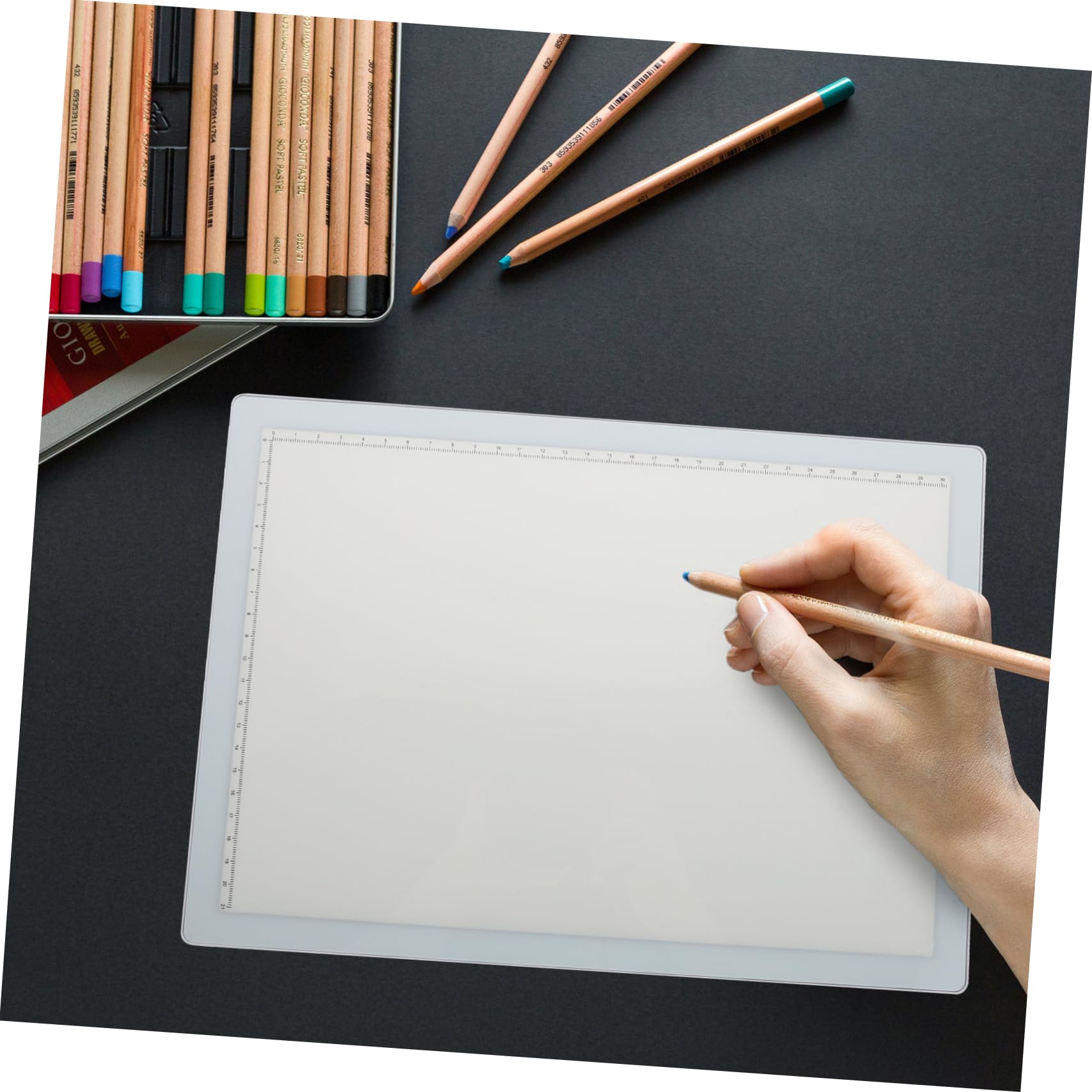 Gogogmee 1pc Copy Table Painting Board Copy Drawing Board Rechargeable d Batteries Copy Pad A4 LED Rechargeable Batteries Copying Board Optical Tracing Board LED Copy Board White Abs