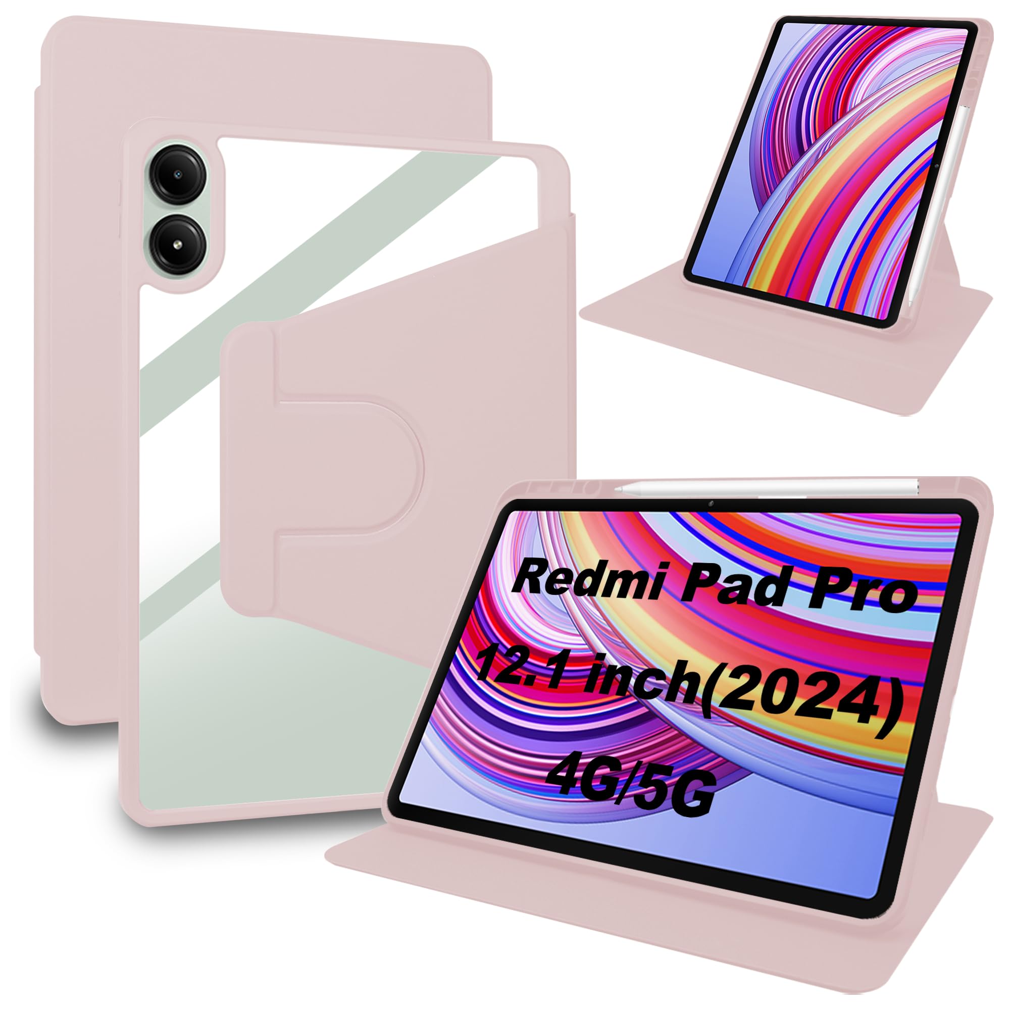 TiMOVO Cover Compatibile con Xiaomi Redmi Pad 2 Pro 12,1 Pollici 2025, Sottile e Leggero, Cover Protettiva a Guscio Posteriore Rigido, Auto Sveglia/Sonno, Nero