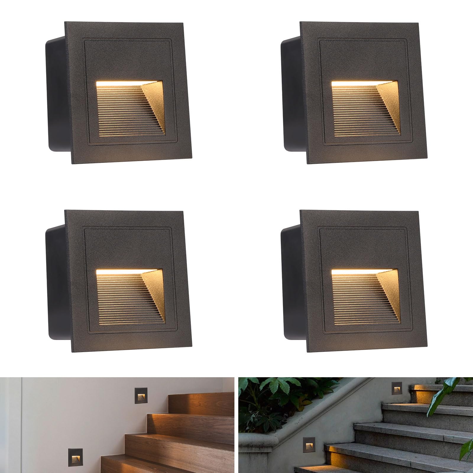Éclairage d'escalier LED applique murale encastrée 3000K intérieur blanc