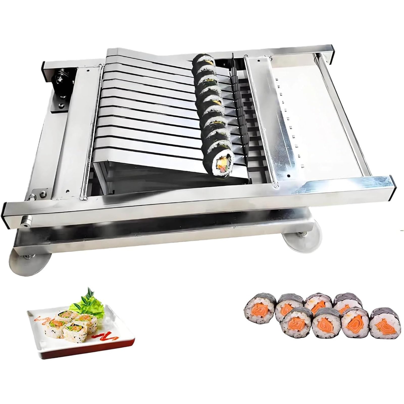 Manueller Sushi Rollschneider 8/10/12 Segmente Vielseitige Schneidemaschine für Sushi, Schinken, Entenblut und Tofu - Ideal für japanische Restaurants