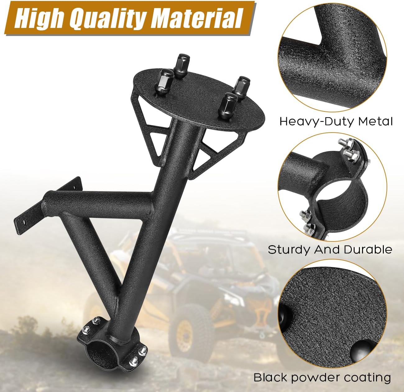 Heavy Duty Metal Spare Tire Mount Storage Rack,Spare Tire Carrier Holder Compatible with for 2017-2023 Can Am Maverick X3 X3 Max Turbo R RR 64" and 72" Models Fits Holds Up to 34" Tire