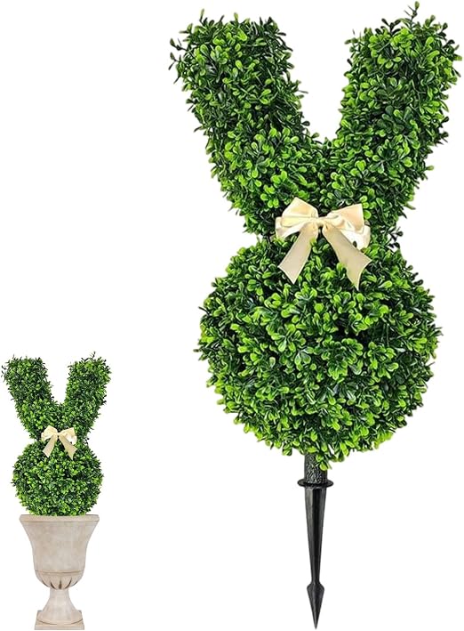 Amazon.com: Lifelike Easter Bunny Topiary Tree – Premium Artificial ...