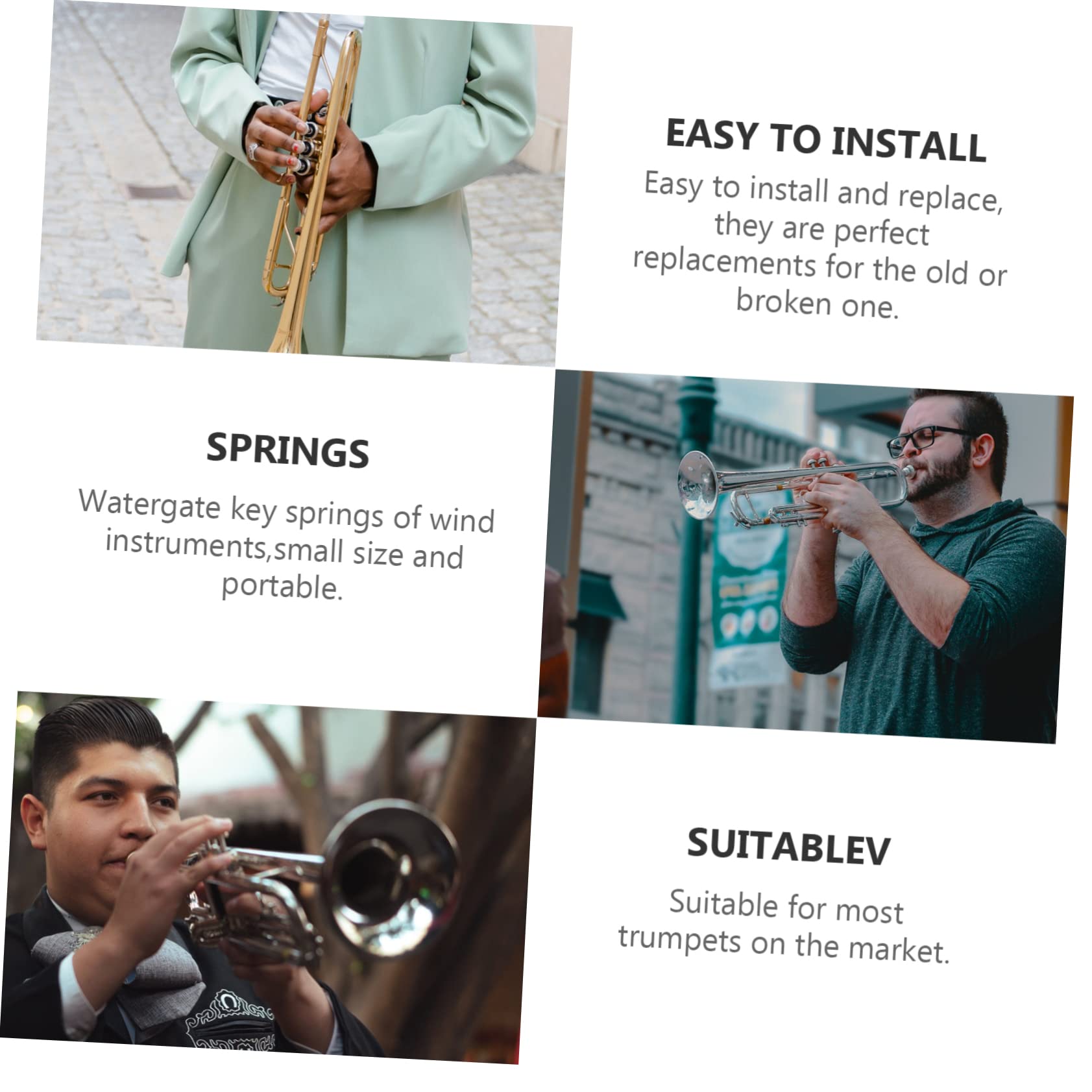 Lot De 6 Ressorts Pour Clés à Eau (valves) De Trombone/tuba/baryton - Pièces De Rechange En Métal Argenté