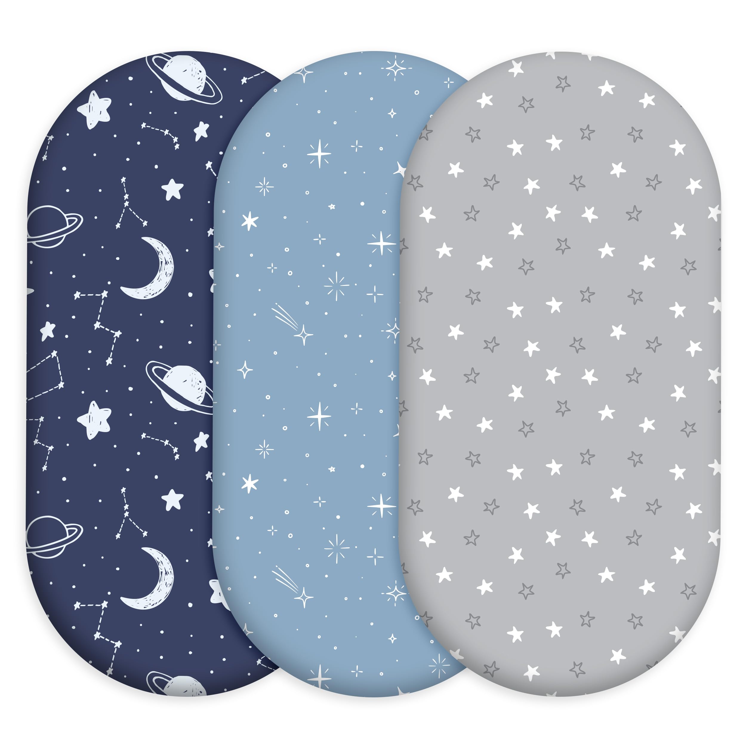 CIVARUA KIDS Baby Bassinet Sheets Girl Boy, 3 Pack Fitted Bassinet Sheet — image 1