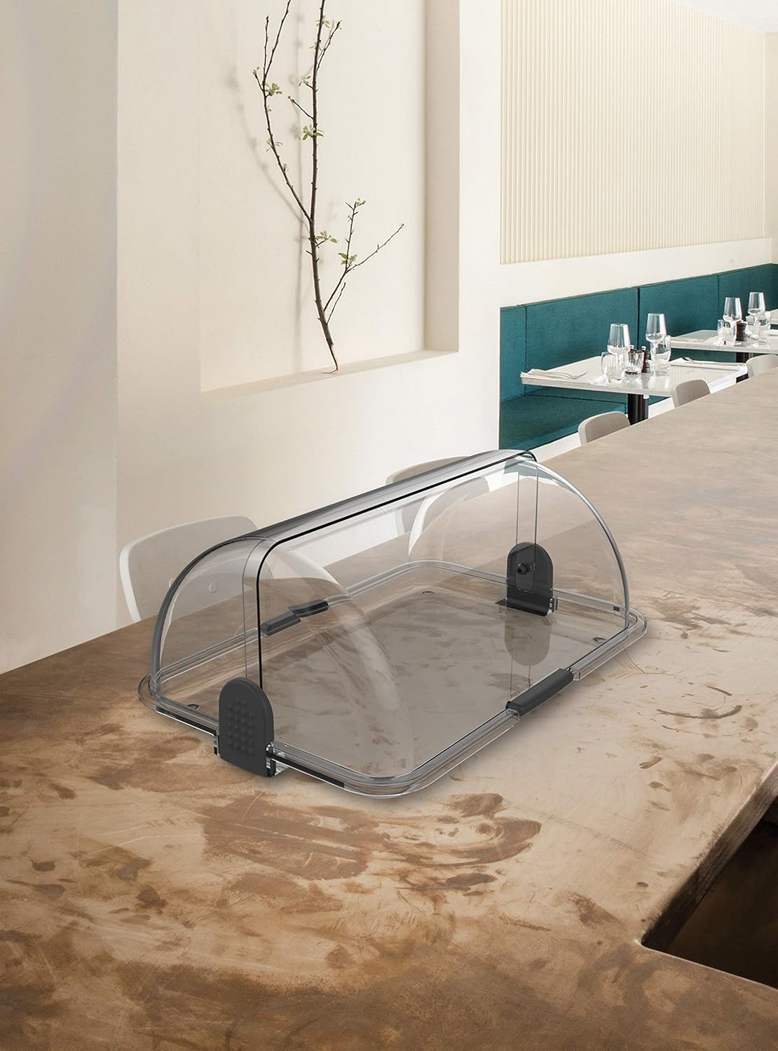 Vetrinetta da banco trasparente self service contenitore 46 x 31 x19 Vetrina buffet porta dolci espositore brioche vivande doppia apertura CERTIFICATA