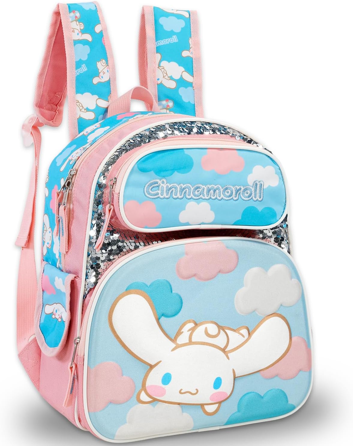 SANRIO Cinnamoroll Mini Backpack for Kids - Bundle With 12" School Bag, Stickers, and More | Cinnamoroll Travel Bag for Boys, Girls