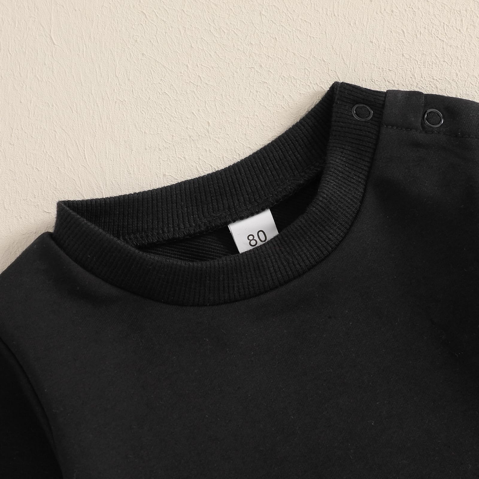 Geagodelia Felpe per neonati e bambini, a maniche lunghe, per primavera e autunno, tinta unita, pullover top, maglione, elastico, 3 pezzi