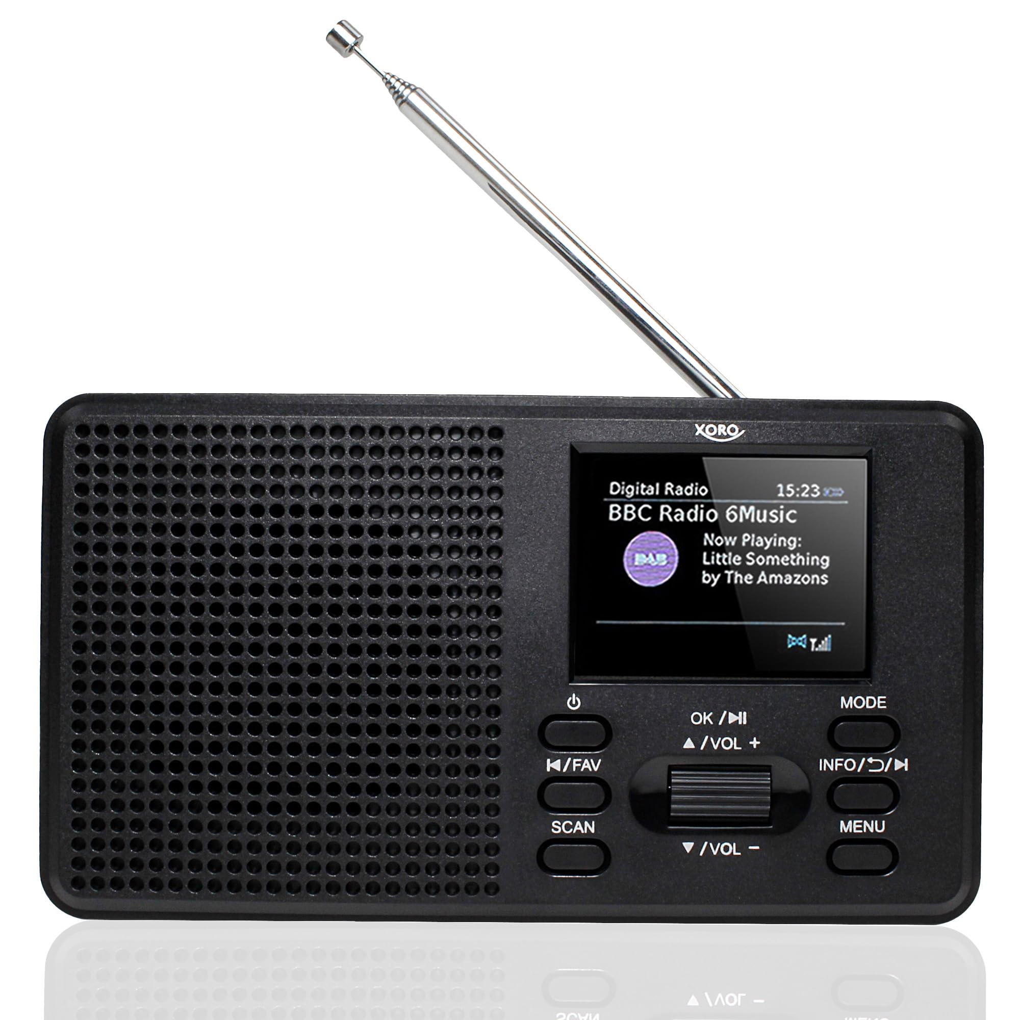XORO DAB 142 Tragbares DAB+/UKW Radio, Bluetooth, 2,4 Zoll Farbdisplay