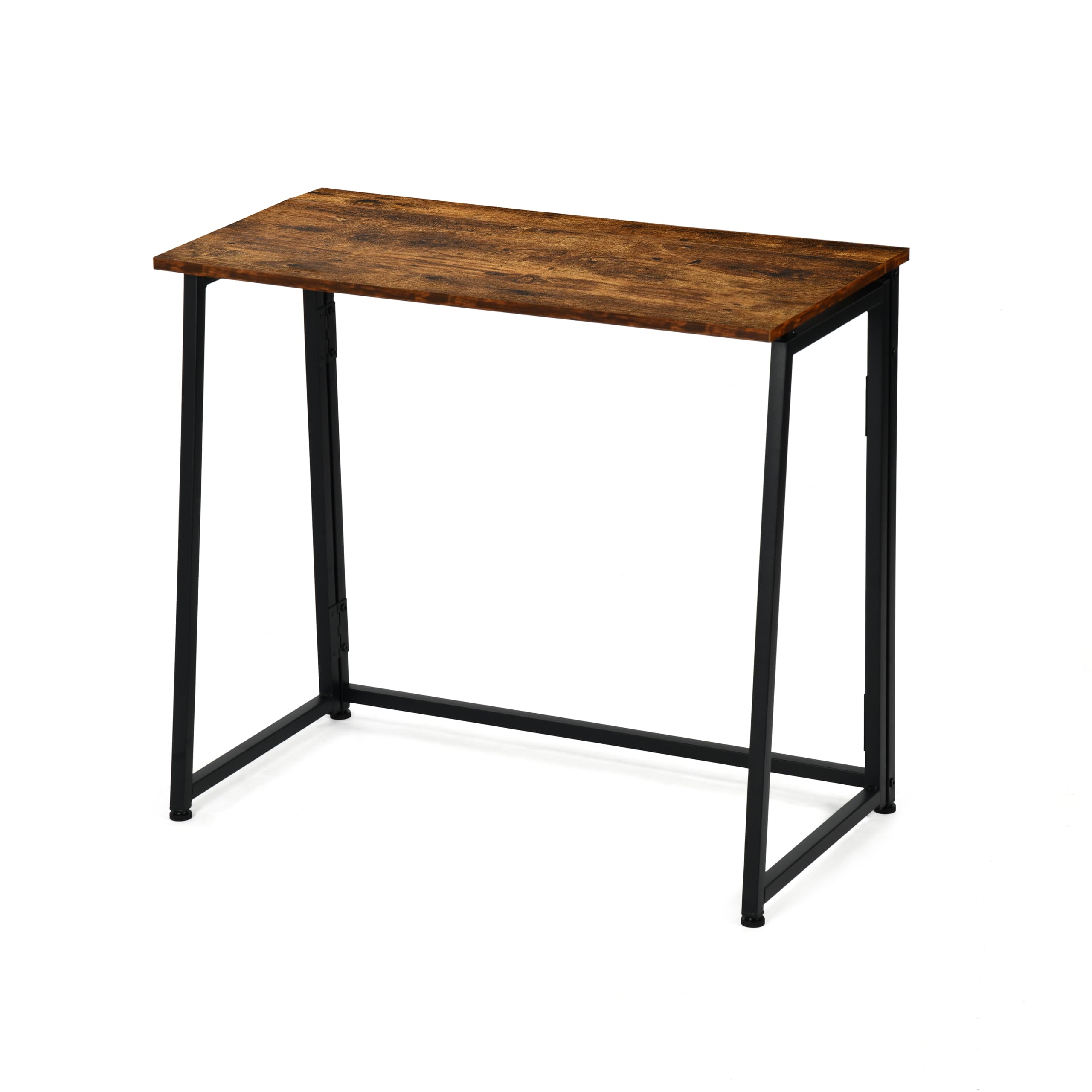 MEUBLE Cosy Mesa de Ordenador Plegable con Ruedas o Patas Ajustables, Ahorro de Espacio, Fácil de Mover, Estilo Moderno, Marrón
