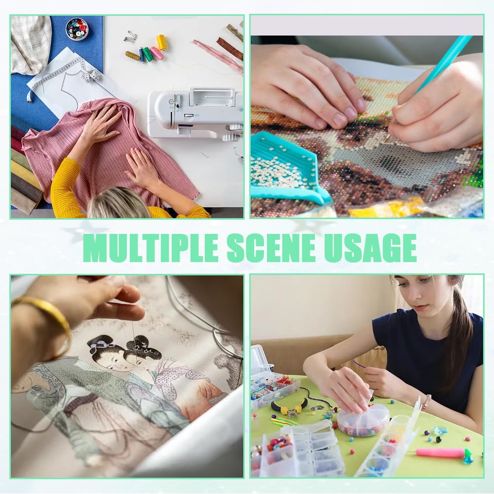 CRASPIRE 3Pcs Mesh Project Bags with Handles A3 Rectangle 3 Colors PVC Colorful Double Layer Sewing Document File Folder Paper Zipper Pouches for School Office Work Sewing Artworks Embroidery Projects - Image 4