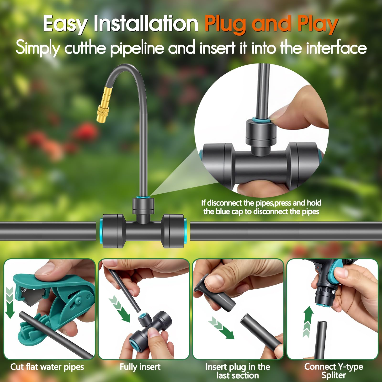 Tropfbewässerungssystem Set – 30M Automatisches Bewässerungssystem mit Timer und 20 Düsen, für bis zu 20 Topfpflanzen, ideal für Innenräume, Garten & Balkon