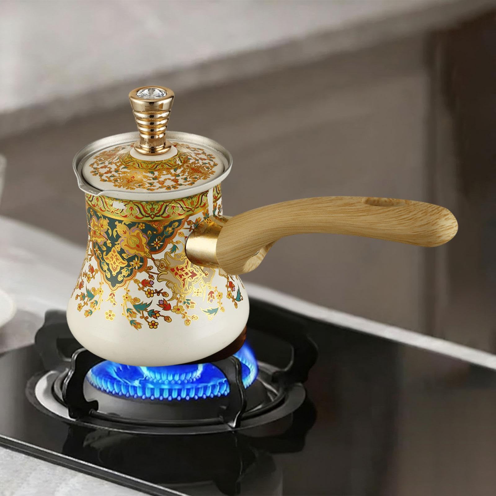 Qianly Cafetera Portátil con Tapa de Acero Inoxidable Y Mango Ergonómico Adecuada para Preparar Café Té O Leche en La Cocina Cafetería Y Oficina, tal como se describe, 720 Ml