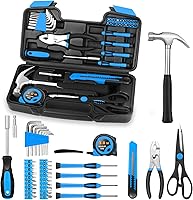 Vista 1 de 39 Piece Basic Home Tool Set Household Tool Set General Repair Small Hand Tool Kit in Toolbox Storage Case for Home Garage Office College Dormitory