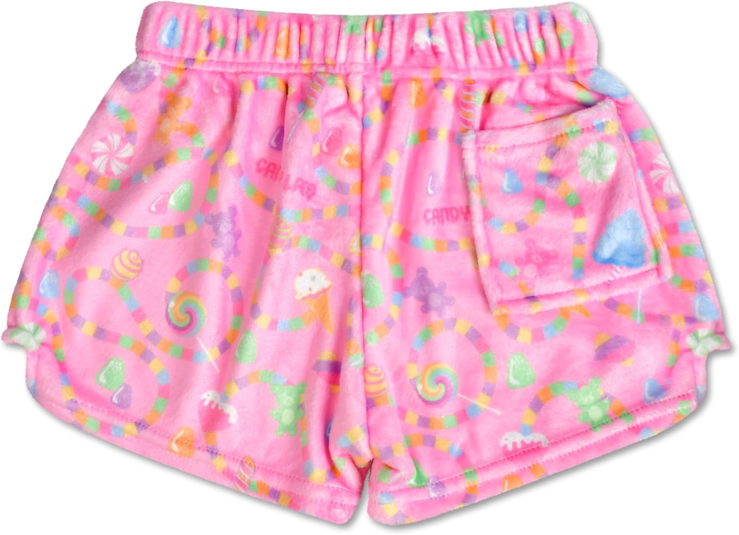 iscream Candy Land Print Big Girls Silky Soft Plush Fleece Shorts Collection