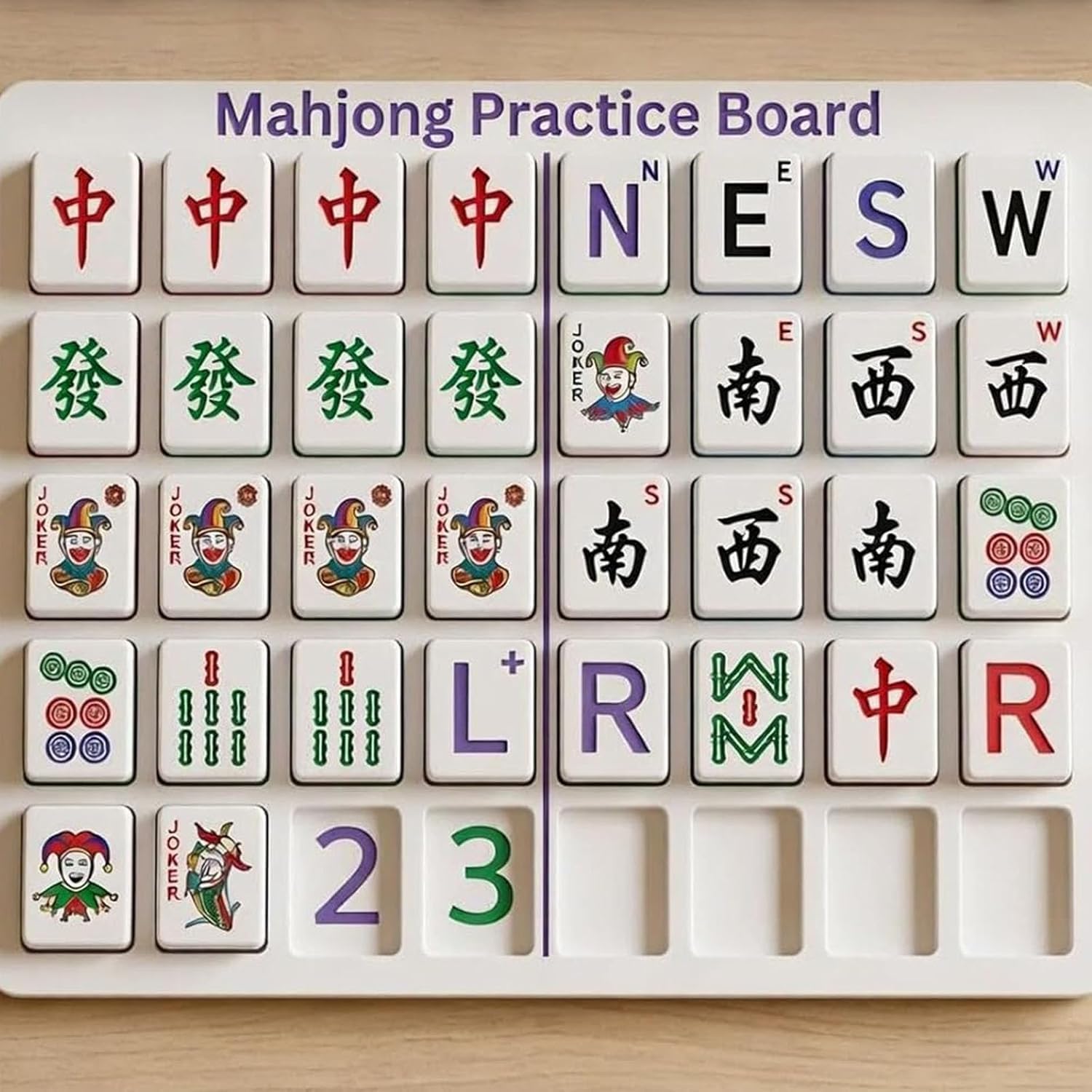 Mahjong Solo Practice Board, 3D Printed American Mahjong Strategy Aid with 24 Slots, Portable Tile Pattern Learning and Strategy Practice Boards for Beginners and Advanced Players (B-Pink)