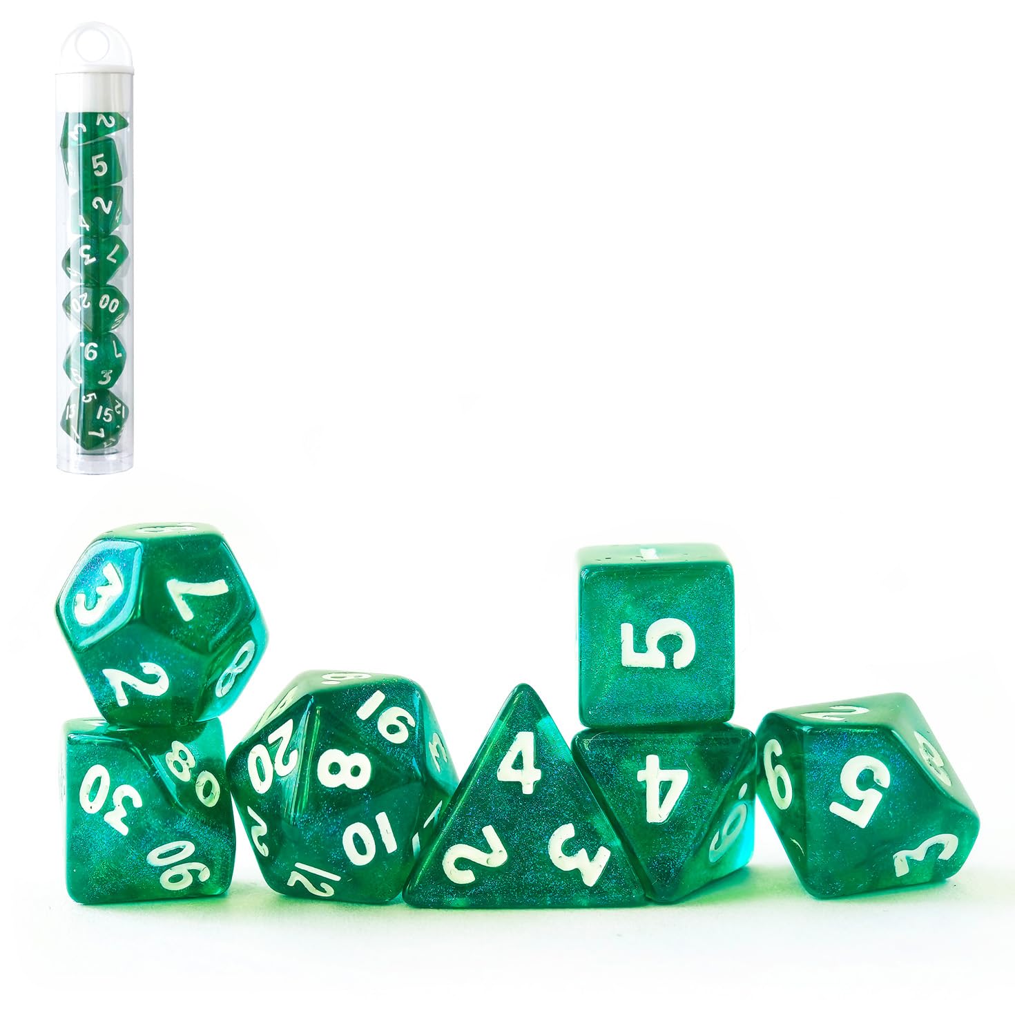 Moonstone 10mm Mini DND Dice Set for MTG RPG Dungeons and Dragons Role Playing Game, Moonstone Jade Green Color - Image 3