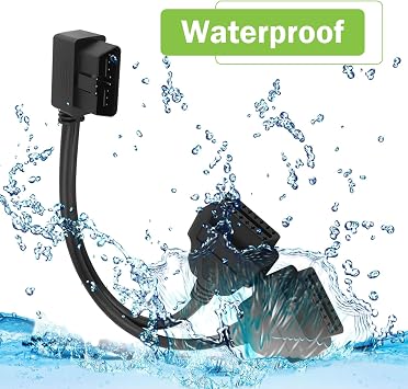 OBD2 16 Pin Splitter, 1 Male Splitter to 2 Female Extension Cable, 12 Inch OBD Splitters Extension, Fit for Most OBD 2 Interfaces (Black)