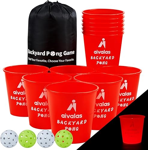 Miniatura 8 de Yard Pong Outdoor Games, Giant Yard Games Set with 12 Buckets and Balls for Adults and Family, Toss Game Throwing Games for Beach, Camping, Lawn and
