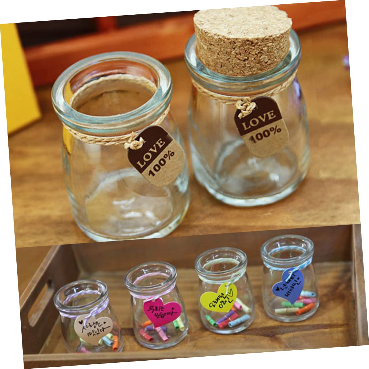 Cabilock Glas Gastgeschenkegläser 12 Stück 100ml mit Korkdeckeln | Etiketten und Schnur Enthalten, für Süßigkeiten und Gewürze, für Party und Kerzenherstellung