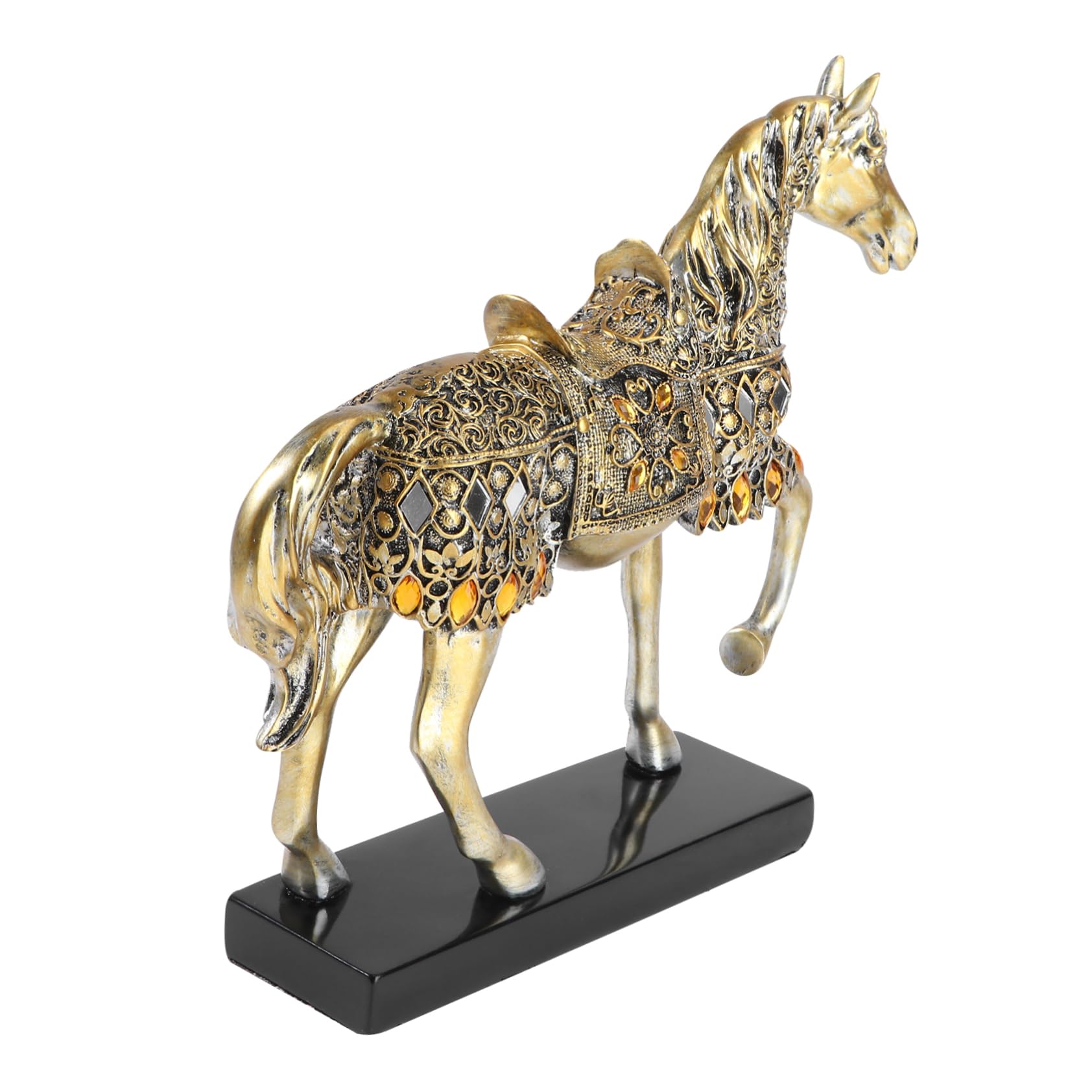 Statua di Cavallo in Resina, Decorazione da Tavolo Antica | Statuetta Animale Raffinata, per Natale e Thanksgiving, Finitura Elegante da Collezione