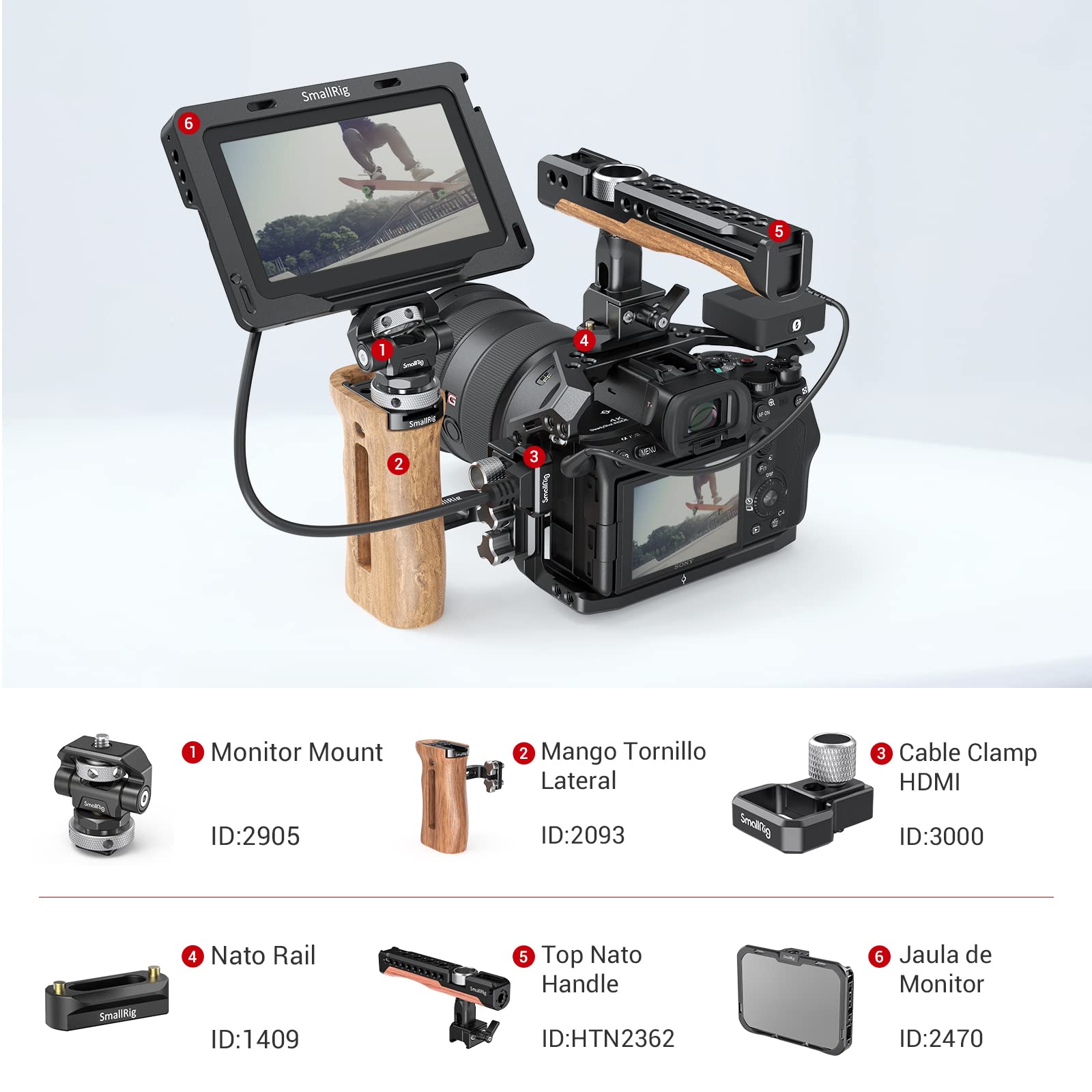 SMALLRIG A7SIII Cage Jaula, con NATO Rail Incorporado y 3/8" -16 para ARRI para Cámara Sony A7SIII - 2999