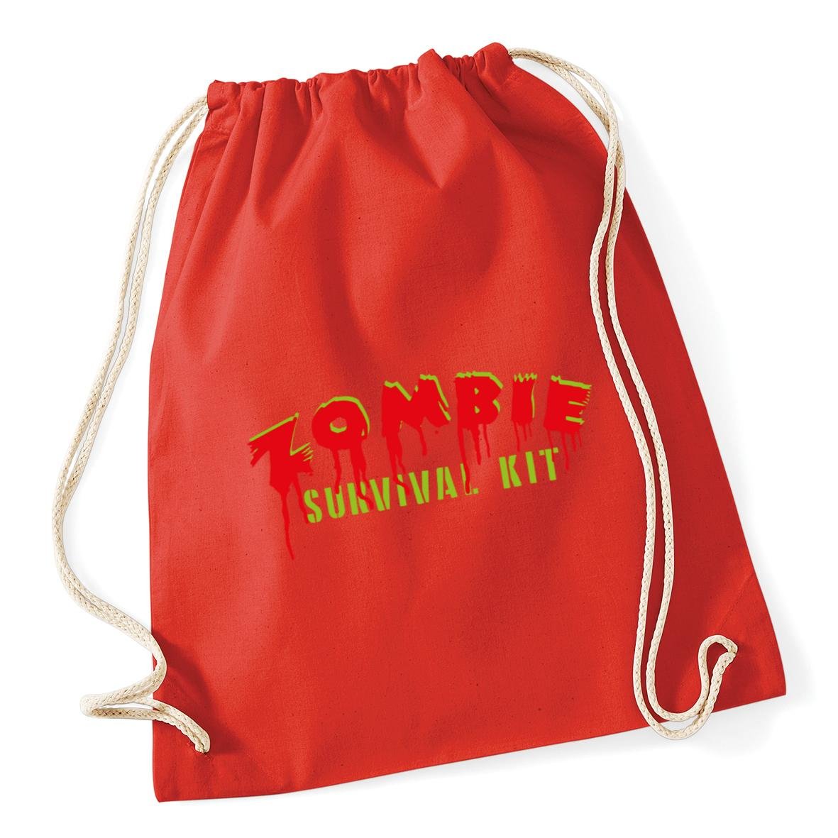 Hippowarehouse Zombie survival kit Drawstring Cotton School Gym Kid Bag Sack 37cm x 46cm, 12 litres